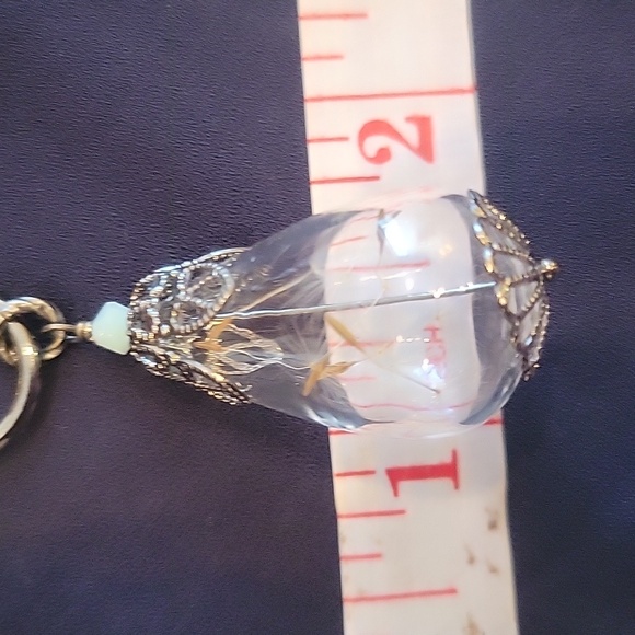 Make a Wish dandelion in blown glass necklace! 28" T- chain - Picture 12 of 13